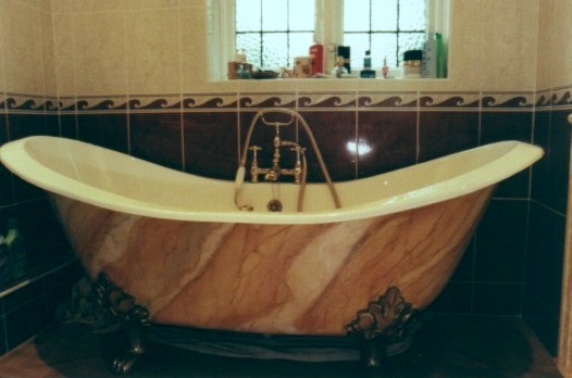 Sienna   Reproduced on an enamel bath.